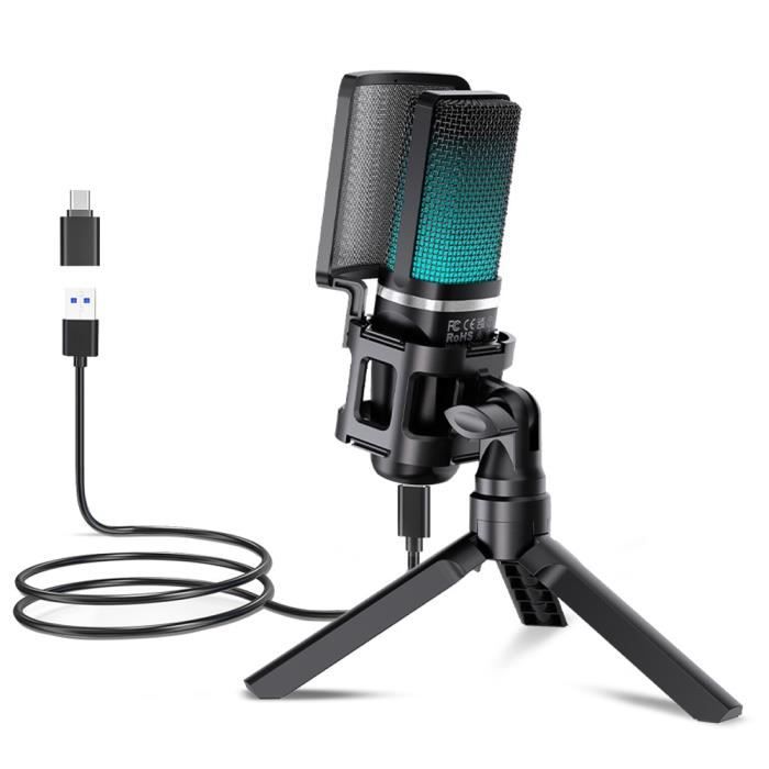 Noir-Zealsound-Microphone de jeu à condensateur USB RVB, micro  professionnel pour ordinateur, PC, PS4, PS5, M - Cdiscount TV Son Photo