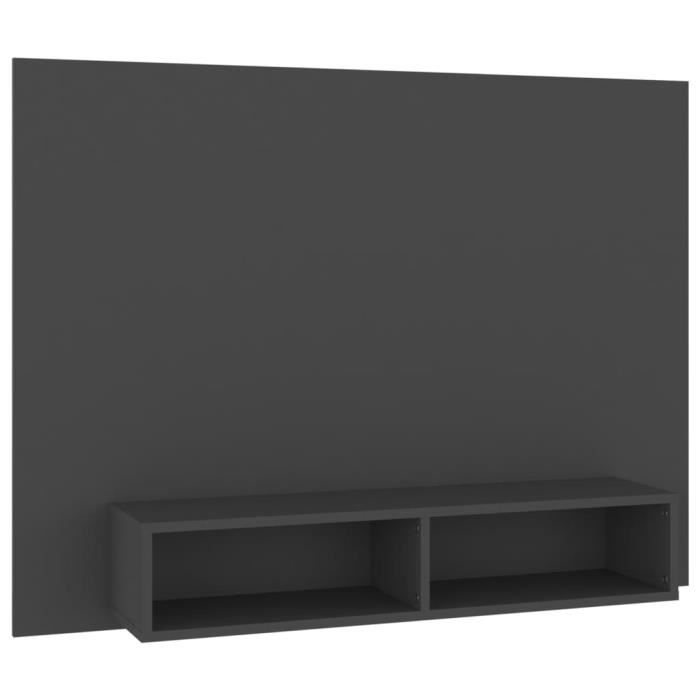 meuble tv mural akozon gris - porte(s) - contemporain - 120 cm