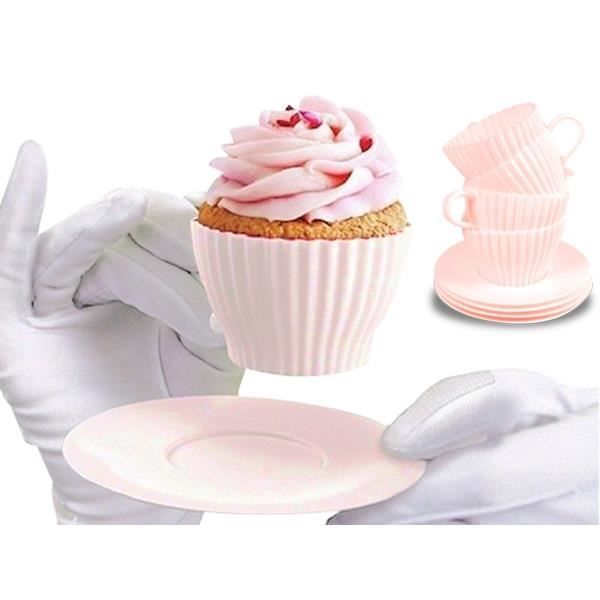 lot de 4 moules a muffin silicone en forme de tasse deco maison ustensile cuisine cdiscount maison