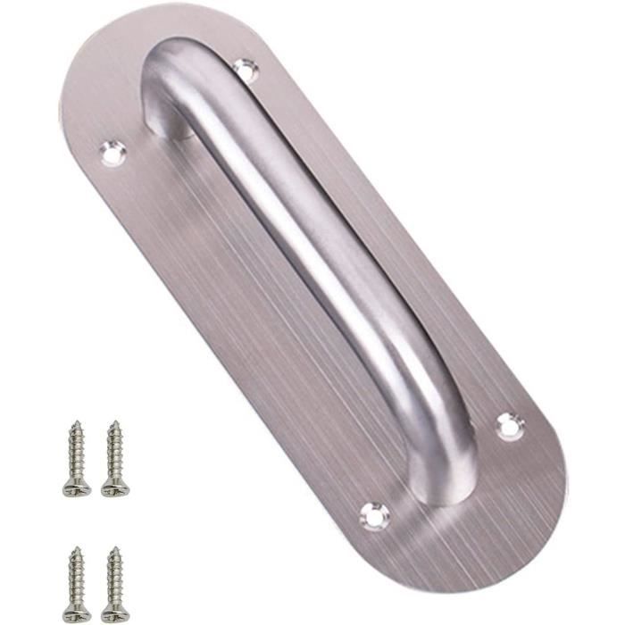 Lot De 4 Poignées De Porte Intérieur Coulissante Noires Ovales Auto Adhesives Sans Percage Meuble En Alliage Aluminium 99118091