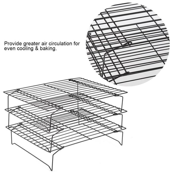 Grille De Refroidissement Antiadhesif Pour Grille De Cuisson Acier Inoxydable Pour Biscuit Gateau Pain Mad Cdiscount Maison