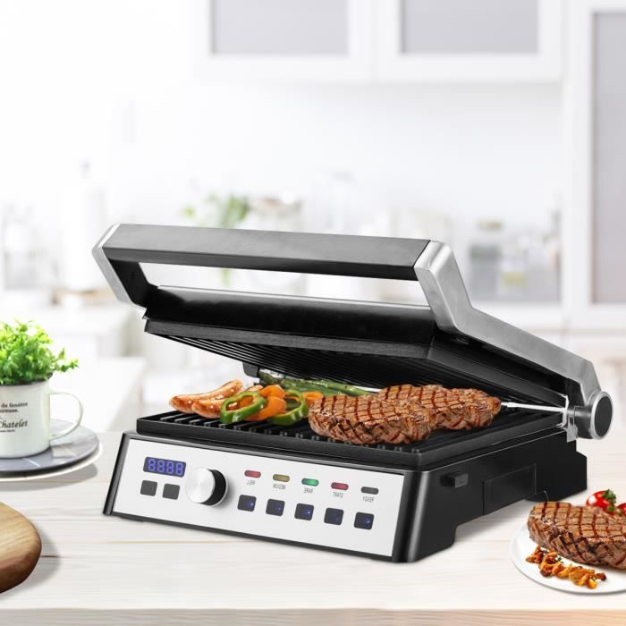 Grill Multifonction Electrique Viande 2000W Appareil à Sandwic Plaques