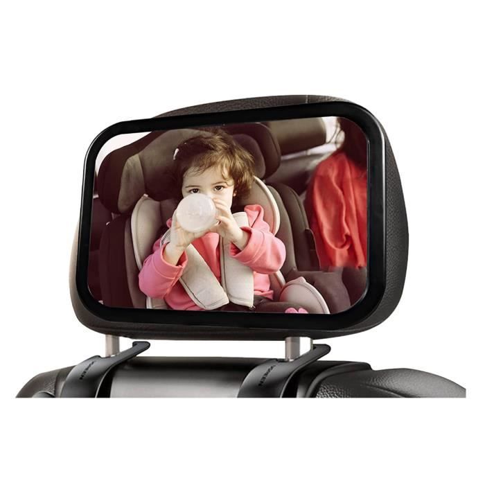 Miroir Voiture Bébé, 245 mm x 175mm Rétroviseur Voiture Bébé, Grande Enfant  Miroir de Voiture pour Auto, otation à 360° Rétroviseur