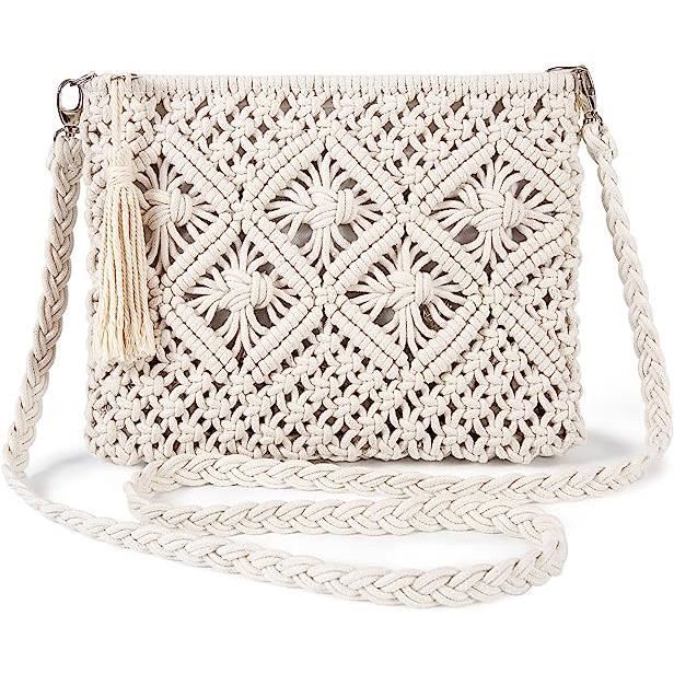 Sac De Plage Été En Paille Jeesblsy - Sac Bandoulière Boho Femme Pour Vacances, Voyage Et Shopping