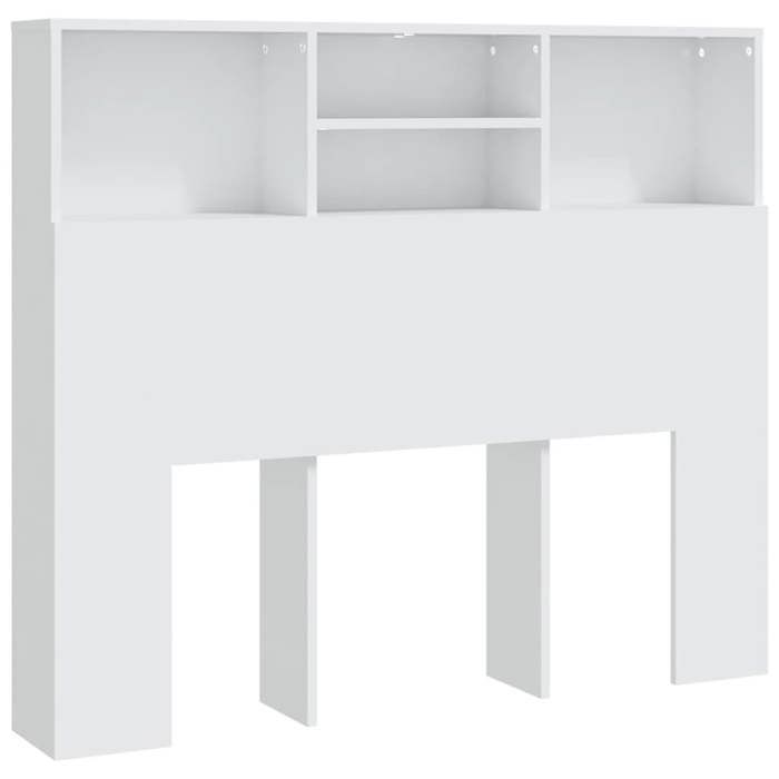 Tête de lit avec rangement accessoire de lit table de chevet etagere 120 x 19 x 1035 cm MDF blanc TDL0200109