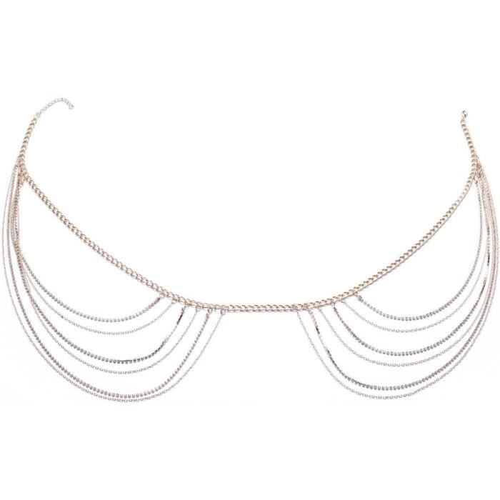 Acheter Chaîne De Corps à Paillettes En Métal Pour Femmes, Bijoux Sexy, Sous-vêtements Tendances, Chaîne De Ventre, Cage De Poitrine, Soutien-gorge, Bikini, Cadeaux Féminins