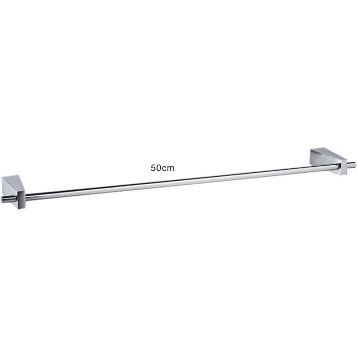 Ibergrif Plinto - Barre Porte-Serviettes Carré 60cm Laiton Chrome - Accessoire Salle De Bain