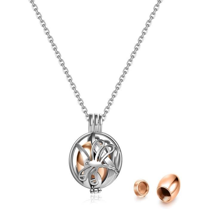Pendentif Médaille Bouteille Verre Cœur Flottant – Cristaux, Argente, Arc-en-ciel