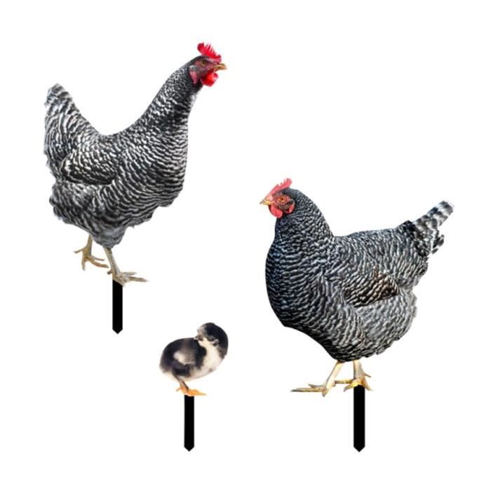 Décoration Jardin Poulet En Résine – Statue Faite Main, 15x9x9 Cm, Pour Terrasse, Balcon, Extérieur