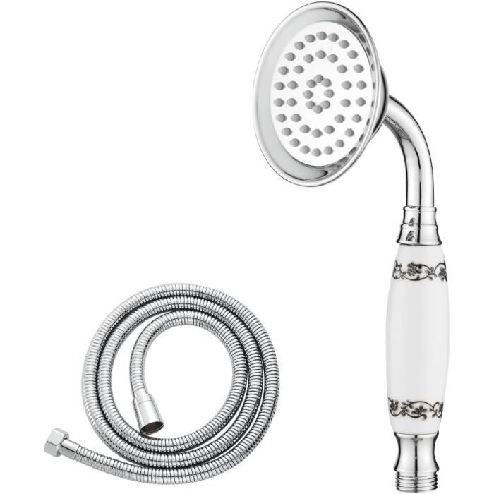 Oniissy Pomme De Douche Blanche Haute Pression, Pommeau De Douche Rond