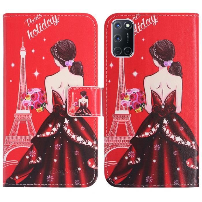 Housse étui Portefeuille Pour Oppo A72 5G - Simili Cuir Marron - Avec Compartiments Cartes