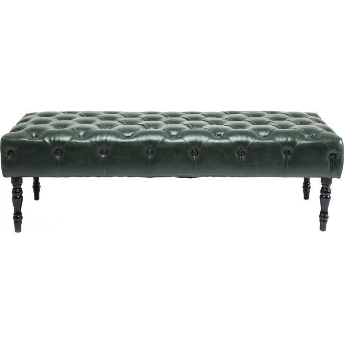 Banc Capitonne Simili Cuir Vert 142x67 Cm Achat Vente Banc Vert Cdiscount