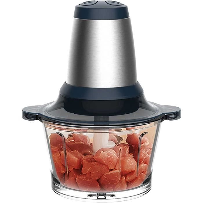 Hachoir électrique Kitchen In The Box 400W - 2 Bols (verre Et Inox) 2L - 4 Lames Amovibles