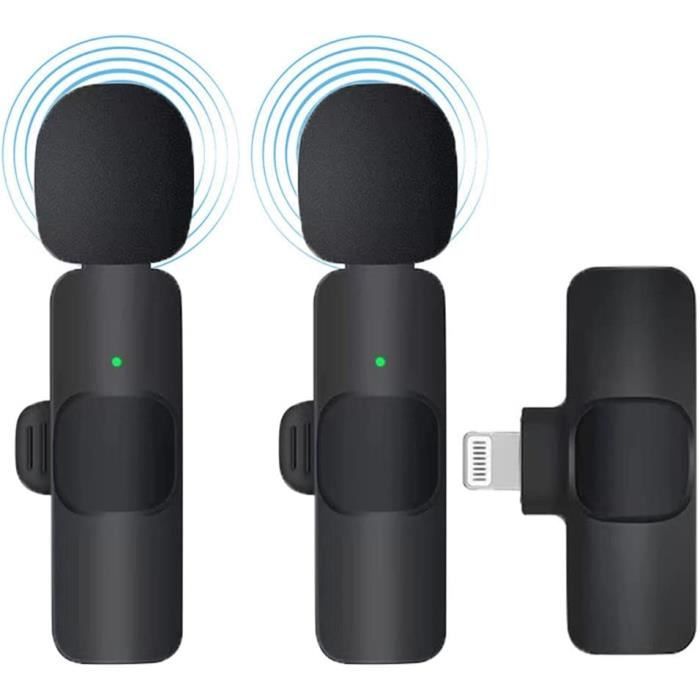 2PCS Micro Cravate sans Fil pour iPhone, 2.4GHz Réduction du Bruit