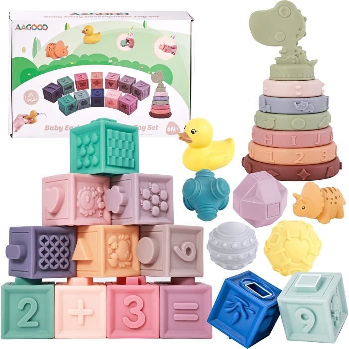 Jouet Montessori Bebe 6 Mois 25 pièces Cube d'activité Bébé Cube Sensoriels  Souples a Empiler Balle Sensoriel Jeux Educatif Jo[314] - Cdiscount Jeux -  Jouets
