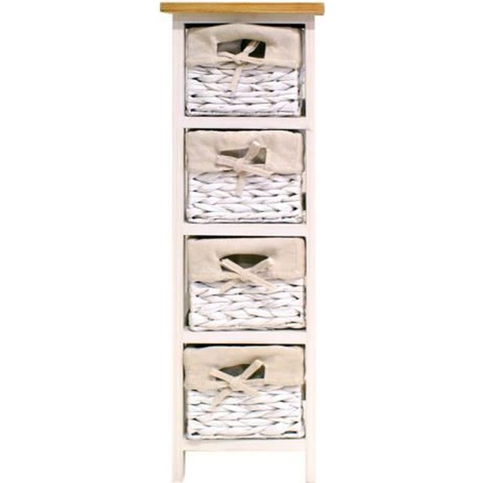Venezia Petit Meuble De Salle De Bain L 24 Cm Laque Blanc