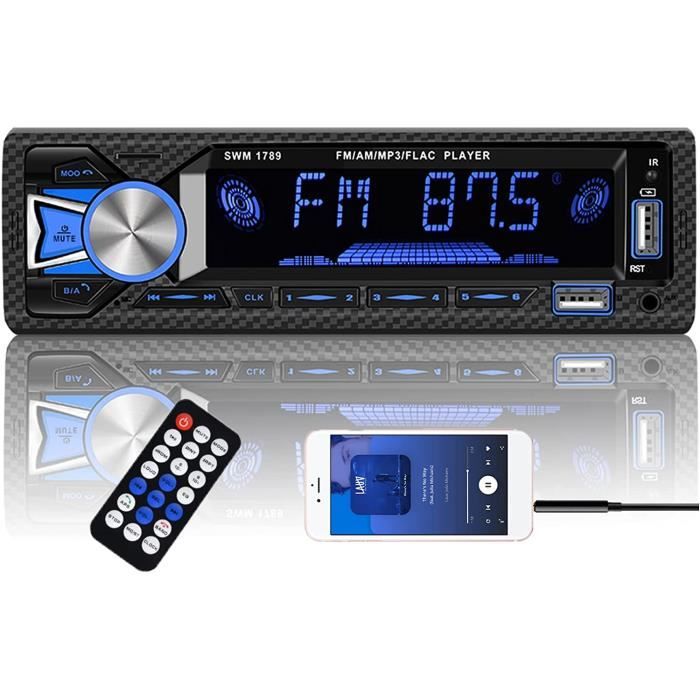 Radio Mains Libres Bluetooth Dab intégrée, autoradio Bluetooth 1 din avec  télécommande au Volant, MP3-SD-USB-AUX in-Radio FM-R[579] - Cdiscount Auto