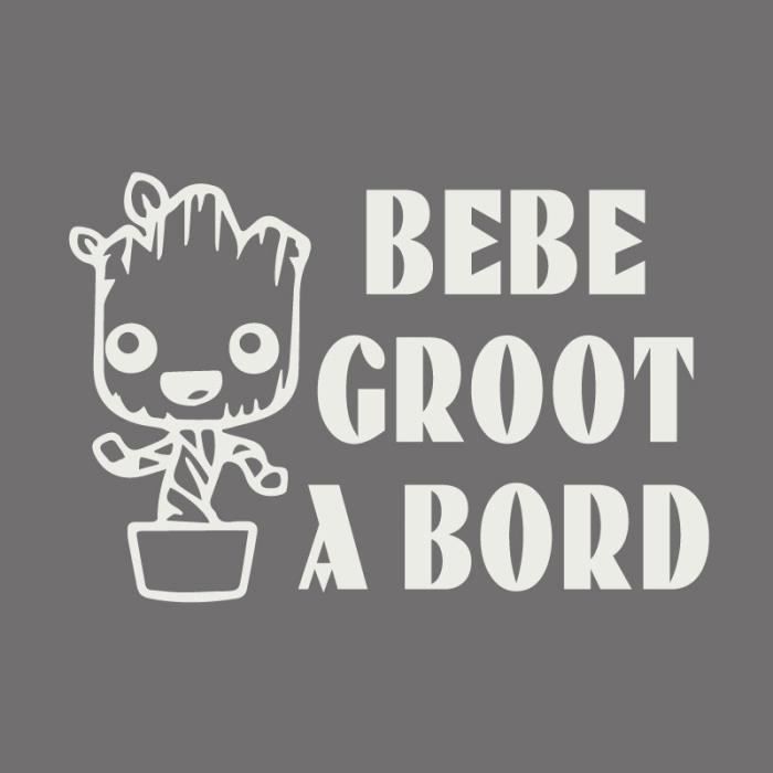 Adzif Biz Sticker Bebe A Bord Bebe Groot Dimensions 12 X 8 Cm Couleur Blanc Aspect Brillant Adhesif Autocollant Pour Cdiscount Puericulture Eveil Bebe