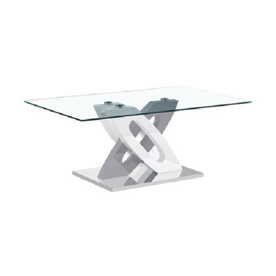 Table Basse Moderne Et Design Pise Laque Blanc Et Gris Achat