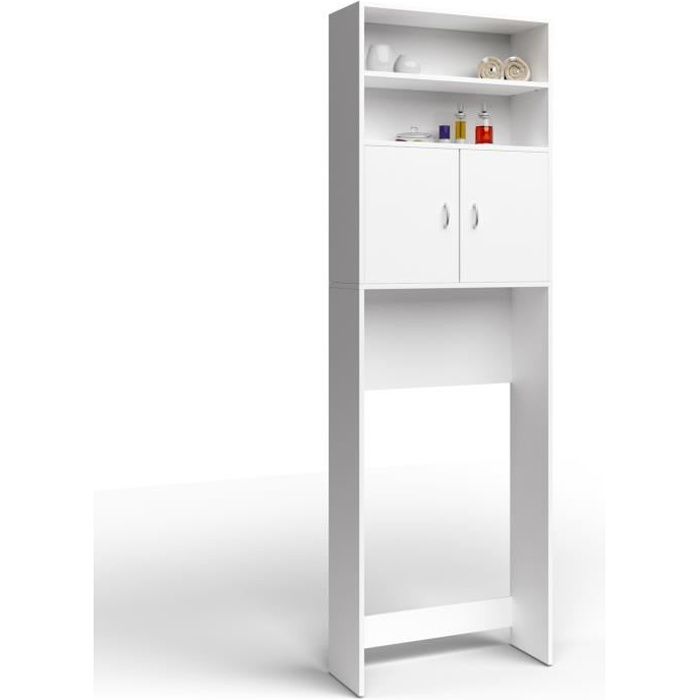 Meuble WC ou machine à laver- Étagère de salle de bains 3  étagères-68x160x25cm(LxHxP)