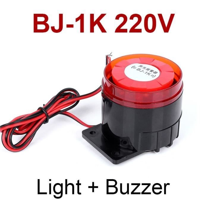 (Lamp and Buzzer 220V)Alarme sonore et lumineuse, alarme sonore et lumineuse, sans lumière, klaxon antivol électronique, BJ-1K 12 24