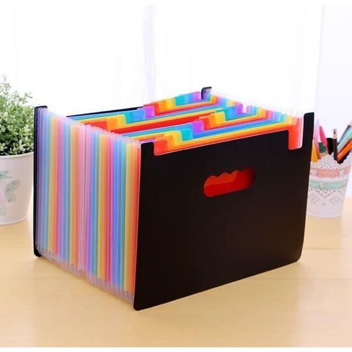 Agoer Lot De 24 Porte-document A4-6 Couleurs - Bouton Pression - Format A4 - Papier D'étiquette Pour Organiser Vos Documents - Idéal Pour L'école Et Le Bureau