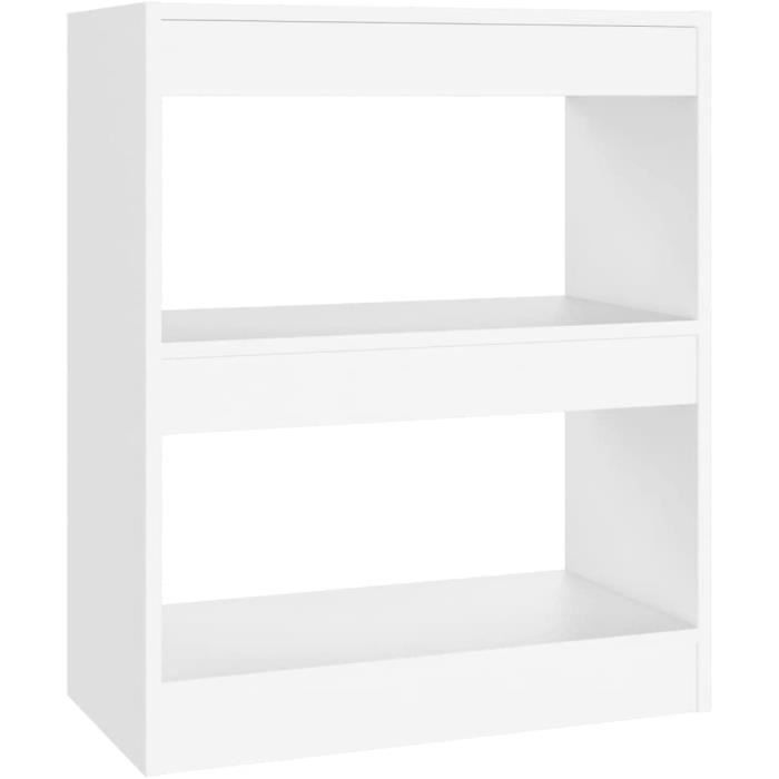 Étagère De Séparation Noa Blanc - 160 Cm De Haut, 8 étagères - Rangement Bureau Ou Pièce