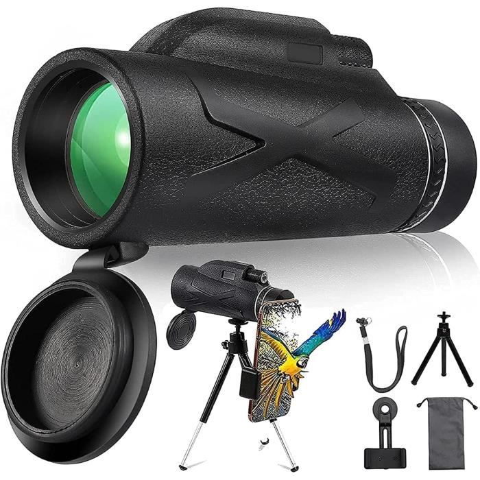 Télescope Monoculaire Haute Puissance Prism Avec Adaptateur Et Trepied Pour Randonnees