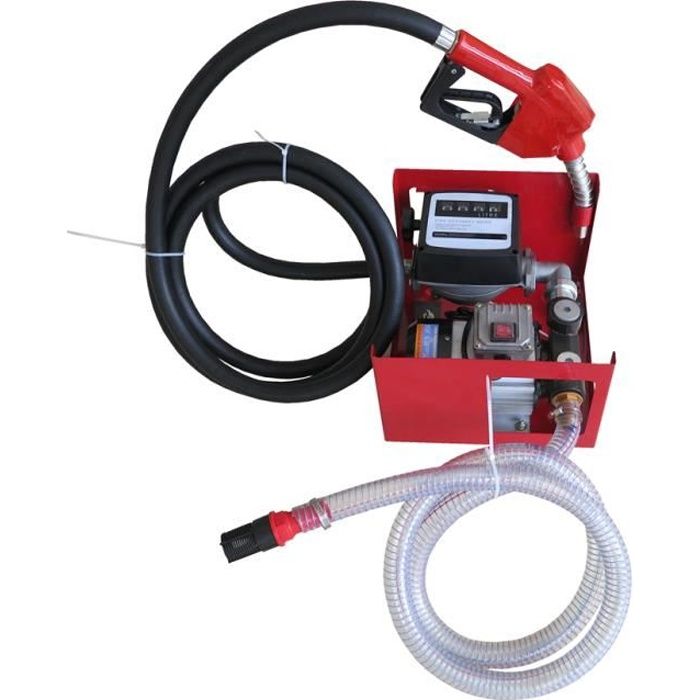 Pompe à fuel ou gasoil auto-amorçante, 230V 60l/min - 550W - Pistolet à Blocage automatique