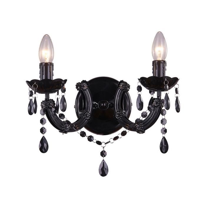 Zumaline MAGNOLIA Applique Bougie Noir 2x E14
