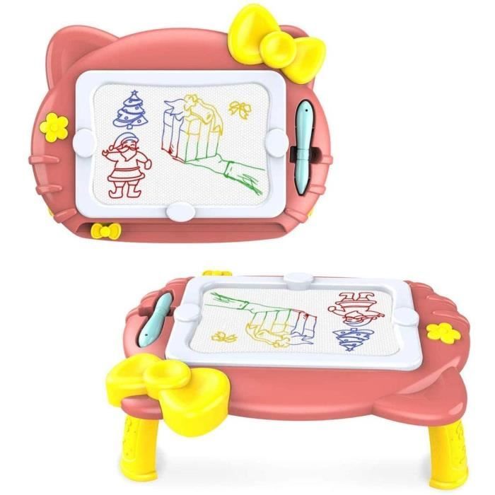 Smasiagon Jouet Bebe 1 an Filles, Ardoise Magique Grande avec Pieds, Tableau de Dessin Magnétique Effaçable, Cadeau d'anniversaire de Noël pour 1 2 3 Ans Enfants (Rose Clair