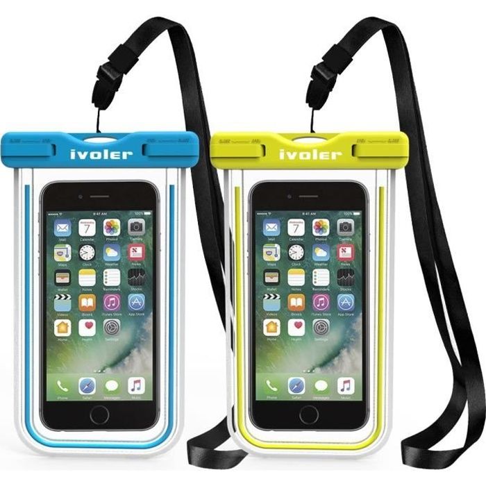 Meiwash Pochette téléphone étanche Sac Etanche Telephone Portable avec lanière adaptée aux téléphones Mobiles avec des Tailles décran inférieures à 6 Pouces L, Gris 
