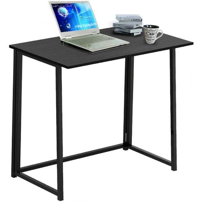 bureau d'ordinateur pliant noir,petit bureau d'ordinateur sans assemblage,bureau informatique pliable,table d'ordinateur portable à