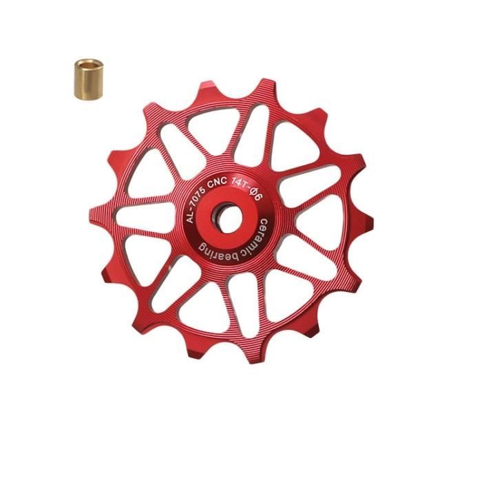 Poulie de roue de vélo 11T pour dérailleur arrière, roulement en céramique, construction en alliage d'aluminium, 8/9/10/11 vitesses, avec roulement intérieur en céramique, pour VTT (bleu