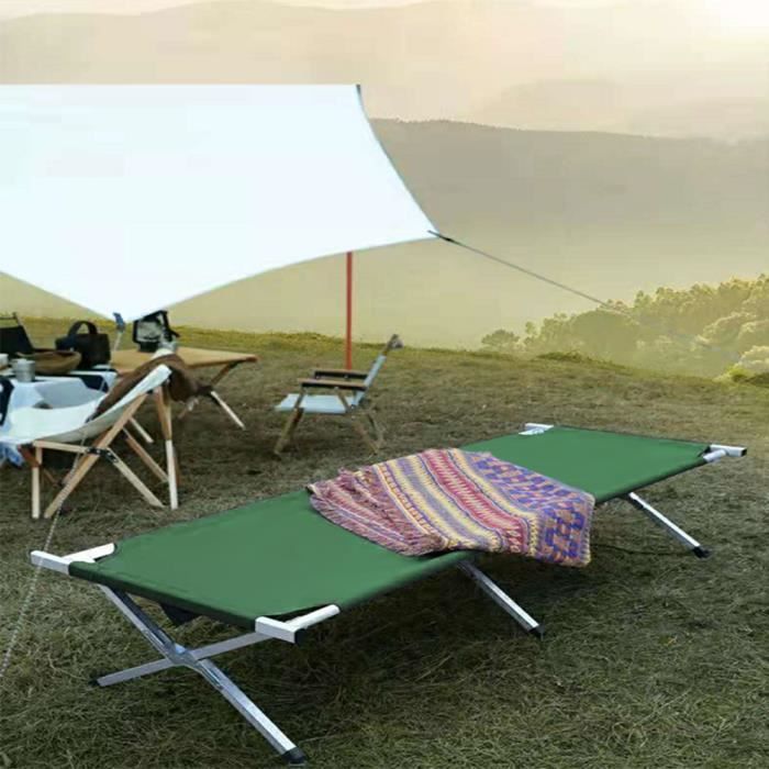 Lit de camping pliant DIYA - Vert - 1 place - Adulte - Régulier