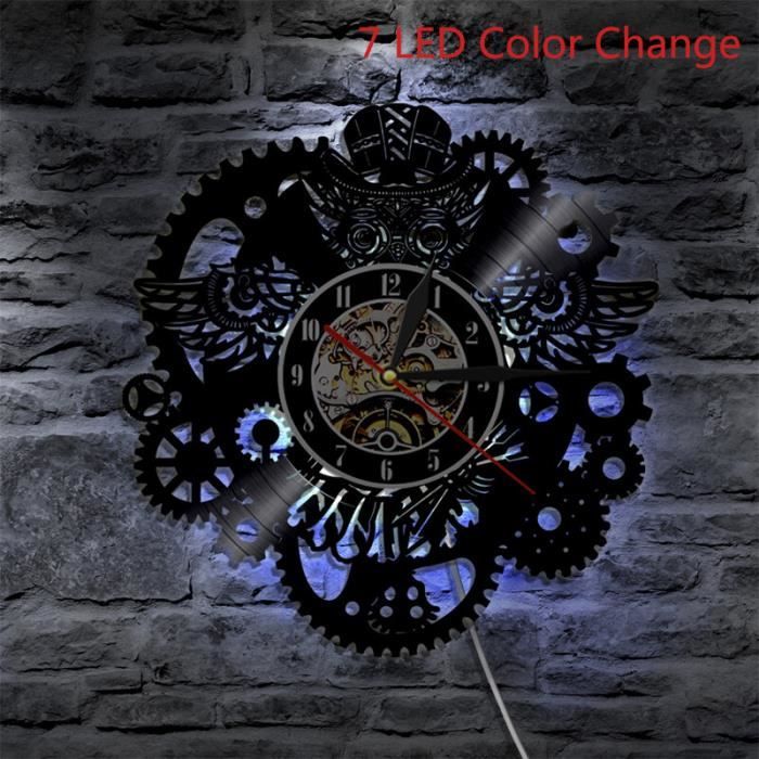 HORLOGE PENDULE MURALE SEIKO quartz design noir et doré Plexiglas EUR