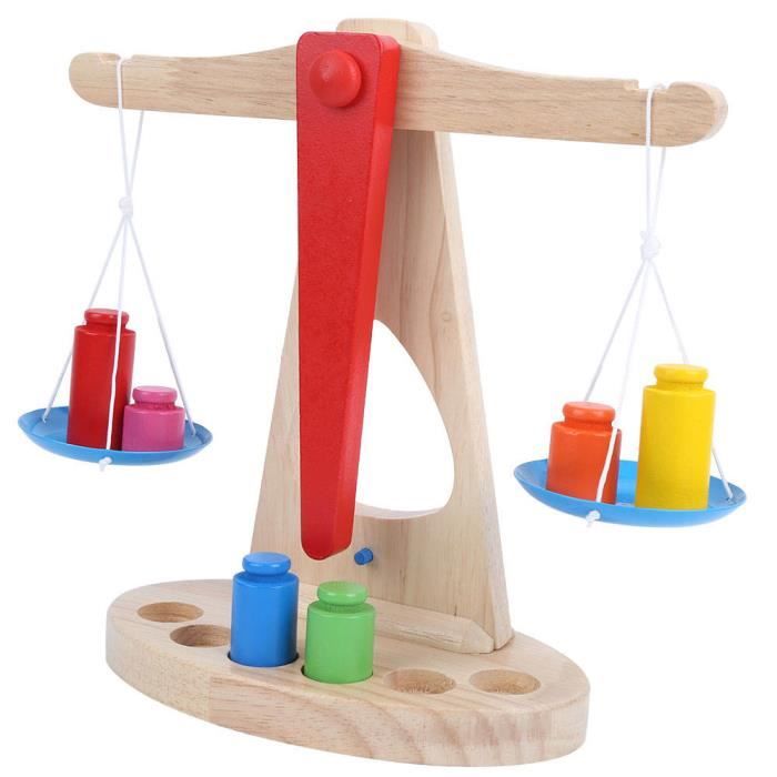 Fdit jouet de balance Balances en bois balance de pesee educative enfants enfant maternelle jouet d enseignement des Cdiscount