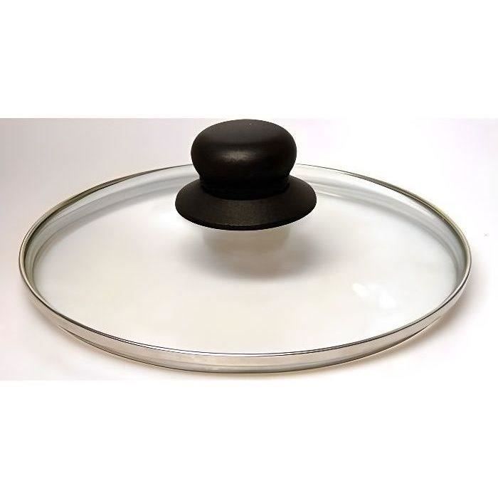 BAUMALU Couvercle verre 32 cm bouton bakélite trou vapeur