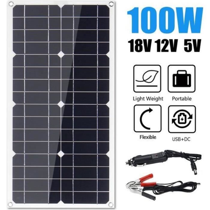 Panneau Solaire Pliable 100 W 5 V USB – Ultra-fin, Léger, Pour Téléphone Et Batterie Externe