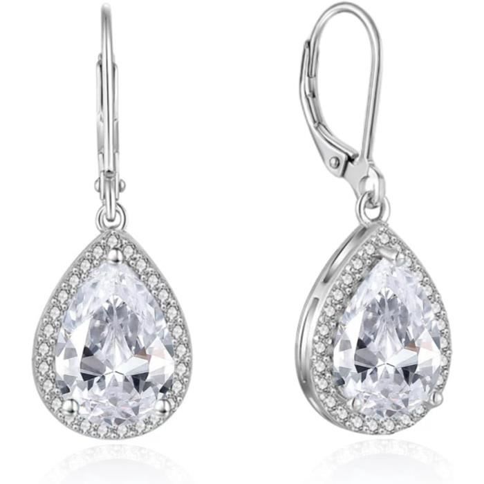 Boucles D'oreilles Plaqué Or Avec Cristaux Zircon - Brillantes Et élégantes