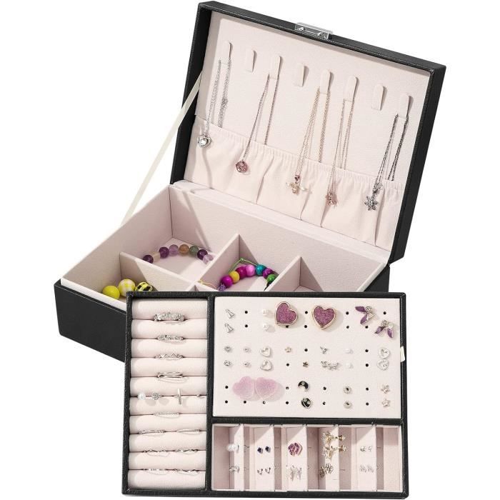 Petite Boîte à Bijoux En Cuir Synthétique - Organisateur Voyage Avec 7 Emplacements Bagues - Motif Singe