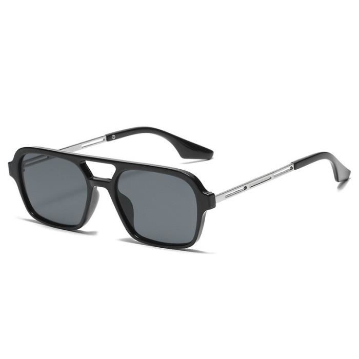 Lunettes De Soleil Rétro Pilote Double Pont - Protection UV400, Verres PC - Taille Cadre 148 Mm, Branches 150 Mm - Unisexe, Pour Conduite, Voyage, Style Vintage - 12