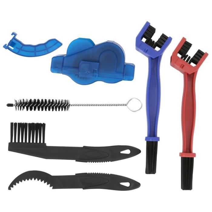 Kit Nettoyage Vélo 10 Pièces - Nettoyeur Chaîne, Brosse Pneus, Gant - Pour VTT, Route, Ville