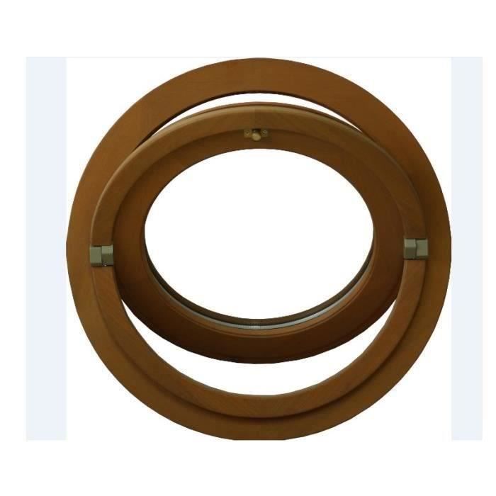 œil De Bœuf Rond 1 Vantail H 70 X L 70 Cm Bois Exotique