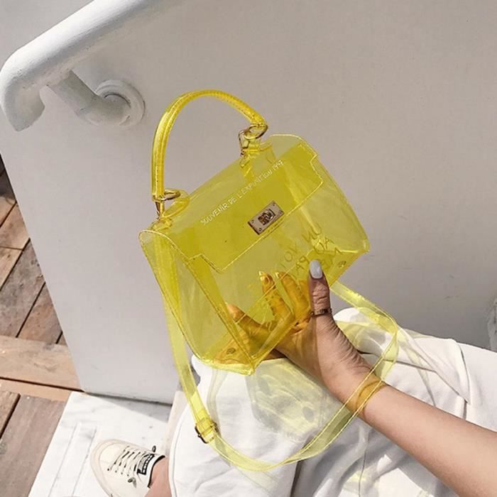 GOTOTOP sac femme Sac bandouli re simple transparent en PVC pour