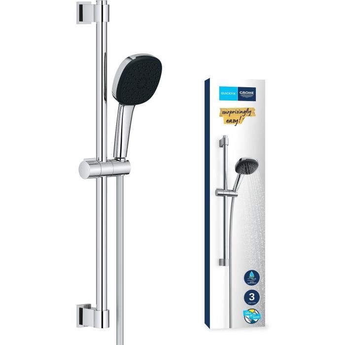 Pommeau de douche - GROHE Vitalio Comfort 110 26397001 - 2 jets (Pluie/Stimulant) - Sélection facile - Economie deau - Chromé