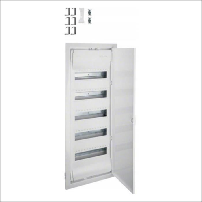 Coffret électrique à encastrer - Hager - Volta - 5 rangées - 12 modules - IP30