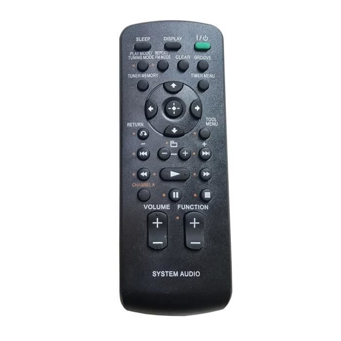 Télécommande De Remplacement RMS241 Pour Sony HCD-251 / LBT-A590 - Sans Fil, Noire - Neuf Avec Garantie