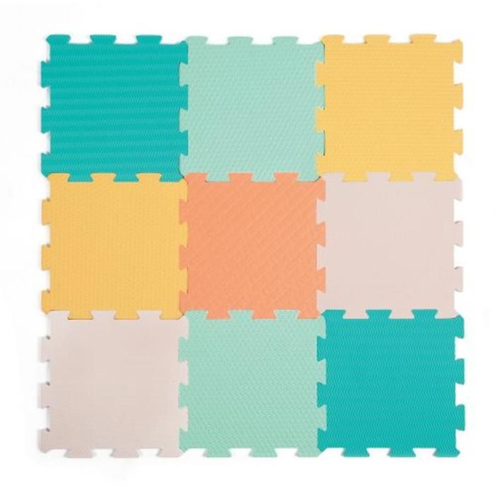 LUDI - Tapis de Sol pour bébé - 9 Dalles en Mousse épaisses - Puzzle Géant - Dès la naissance
