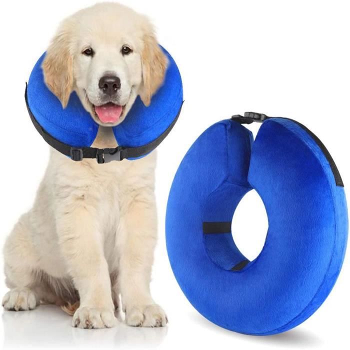 Comparer les prix de MEIDONG Collier de protection gonflable pour chien avec fermoir réglable pour la récupération après une opération ou une blessure-M